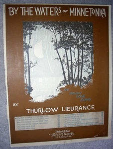 1914 BY THE WATERS OF MINNETONKA Sheet Music INDIAN LOVE SONG Lieurance LOW Vce - Picture 1 of 5