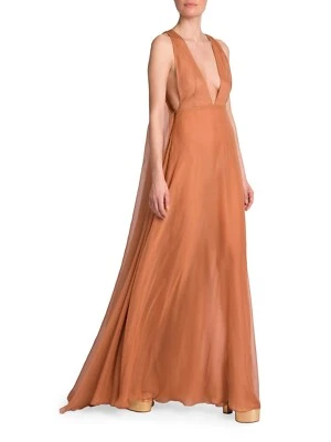 $9900 Valentino Women's Sleeveless Cape Back Silk Gown Maxi Dress Size 40 / US 4 - Image 1 of 4
