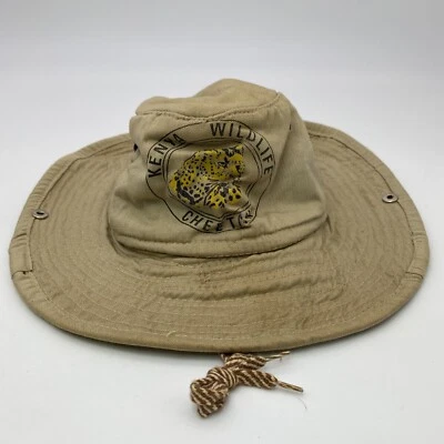 SOMBRERO SAFARI KENIA VIDA SILVESTRE GUEPARDO CAQUI LATERAL A PRESIÓN OUTBACK BOONIE PARA HOMBRES DE COLECCIÓN S/M Foto 1 de 4