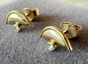 Ohrstecker Ohrhänger Ohrringe mit ca. 0,10 ct. Diamant Brilliant 585 Gelb Gold - Bild 1 von 6