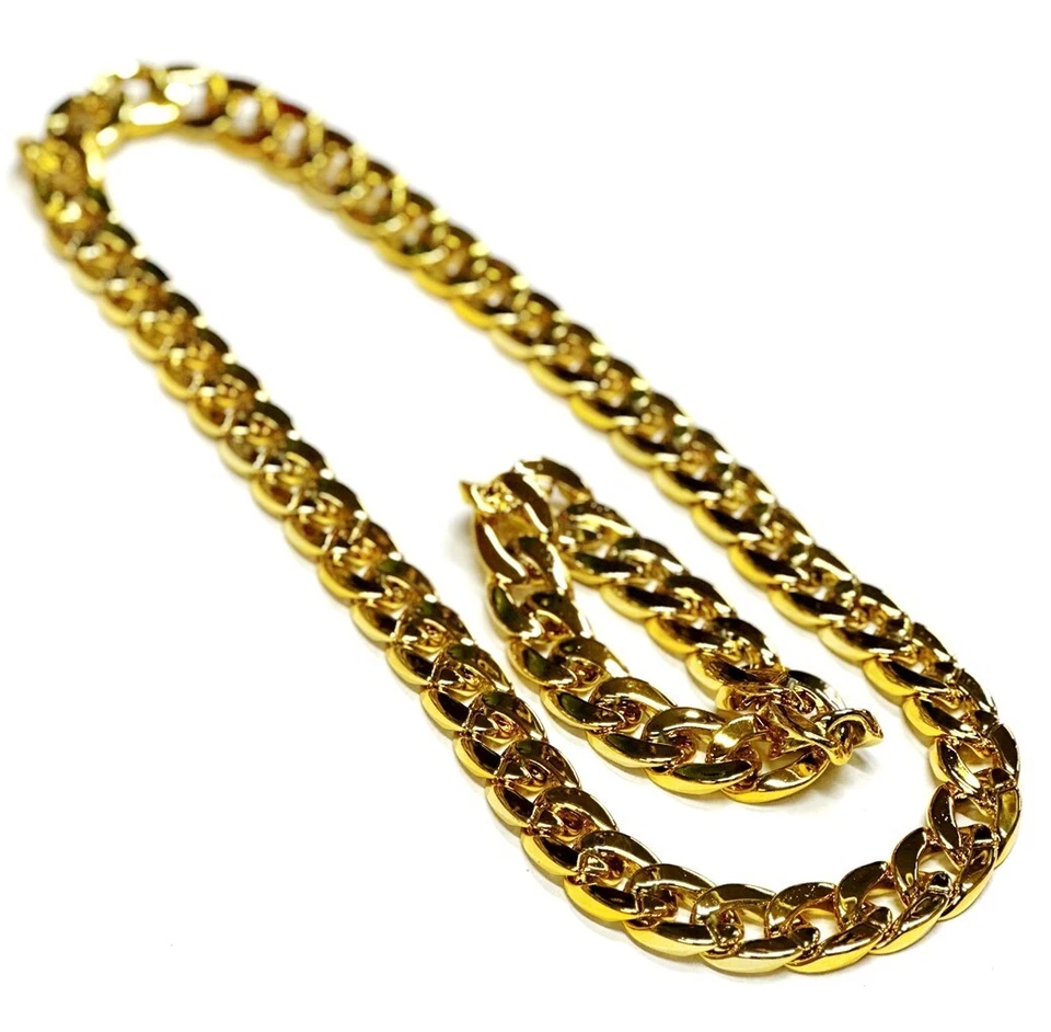 Colar de ouro Bling pulseira década de 1980 rapper engraçado robusto grande colar de corrente de ouro - Imagem 1 de 1