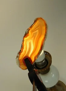 Agate Slab Amber/White/Brown 1.5" x 4" - Picture 1 of 6