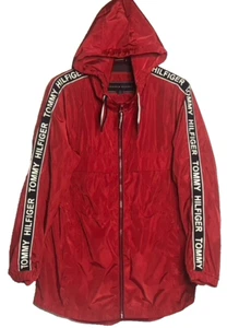 Tommy Hilfiger Rain Jacket/Anorak Red with Black & White Logo Men's Size Small - Picture 1 of 6