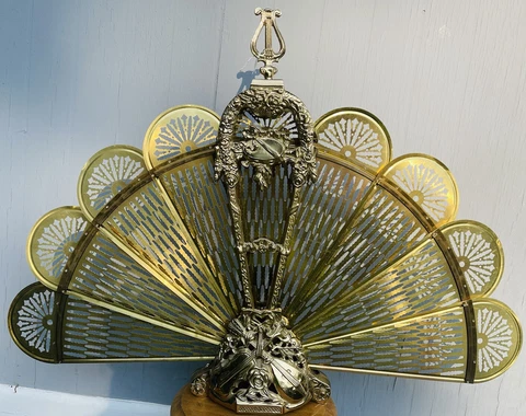 Vintage Musical Brass Fireplace Cover Cover