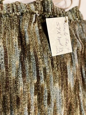 GREEN TAUPE MOCHA BROWN CHENILLE KNIT FABRIC 54" X 1 YD.32" - Image 1 of 3