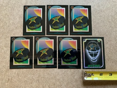 1994 DALLAS STARS NHL HELMET & PUCK HOLOCHROME VENDING FOIL STICKER LOT OF 7 Cover