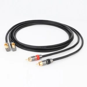 1pair OFC Wire Right Angle Locking RCA Plug HIFI Audio Interconnect RCA Cable - Picture 1 of 9
