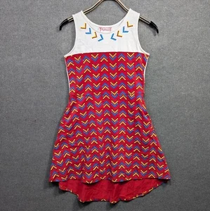 American Girl Beforever Kaya Girls Dress 16 Red White Aztec Print High Low Kids - Picture 1 of 10