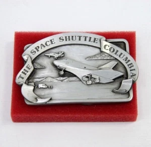 NASA Belt Buckle Space Shuttle Columbia Pewter 1982 Siskiyou-Bergamot USA made - Picture 1 of 9