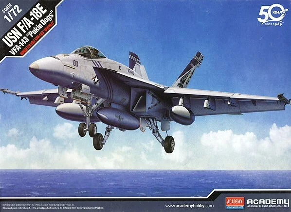 Academy Hobby 12547 USN F/A-18E VFA-143 "PUKIN DOGS" 1/72 - Image 1 of 1