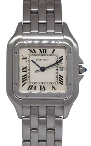 Cartier Panthere Jumbo Stainless Steel Silver Roman Dial Quartz Watch 1300 - Picture 1 of 10
