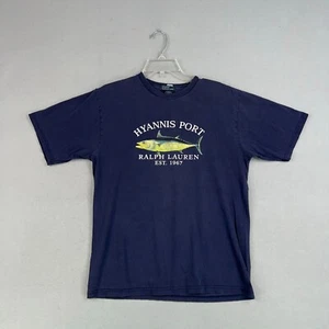 Vintage Polo Ralph Lauren Shirt Kids XL Hyannis Port Fishing Graphic Preppy Boys - Picture 1 of 14