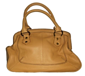 Enzo Angiolini Tan Leather Double Handle Satchel - Picture 1 of 8