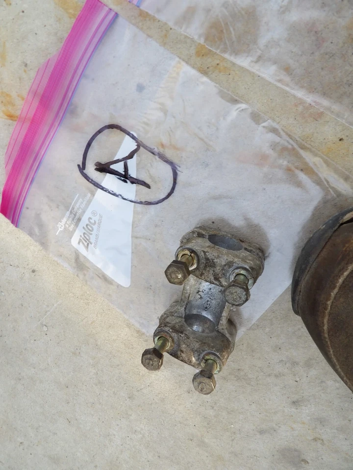 1984 8W9 yamaha 340 enticer snowmobile parts: handlebar CLAMPS #A - Image 1 of 1