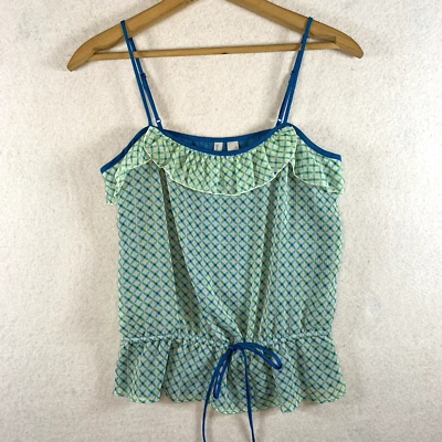 Old Navy Womens Chiffon Ruffle Cami Top Sz XS Flounce Feminine Preppy Peplum Y2K - Image 1 of 4
