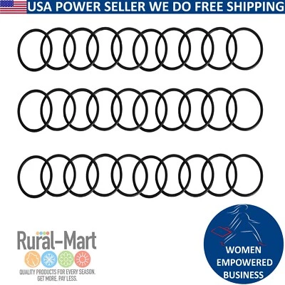 RURAL MART 30pk Eureka & Sanitaire 30563B Upright Round Vacuum Cleaner Belts Black Rubber