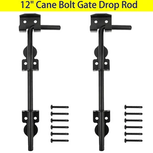 12" Cane Bolt Heavy-Duty Gate Drop Rod Gate Ground Latch Gates Doors Stopper US - Picture 1 of 8
