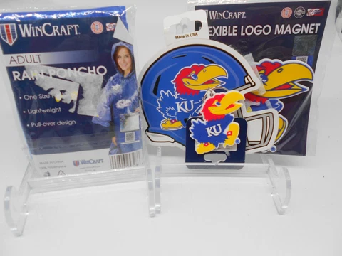 WinCraft Kansas Jayhawks Rain Poncho, Key Chain, Magnet & Sticker Cover