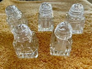 5 Vintage Cut Crystal Salt & Pepper Shakers - Picture 1 of 5