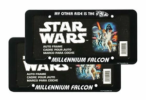 2 PC Star Wars Millennium Falcon License Plate Frames - Picture 1 of 1