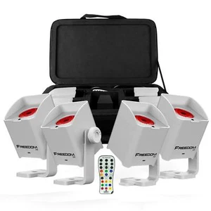 Chauvet DJ Freedom H1X4 System 4x Freedom H1 LED Wash Lights White+Remote+Case - Picture 1 of 8