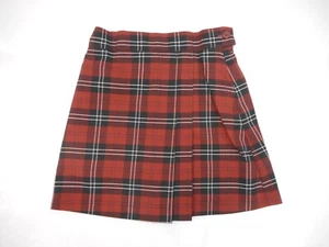 Girls R/K Red & Black Plaid Box Pleat Uniform Skort Size 3 - Picture 1 of 6
