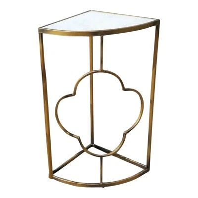 Large Metal & Marble Clover Side Table - Image 1 of 4