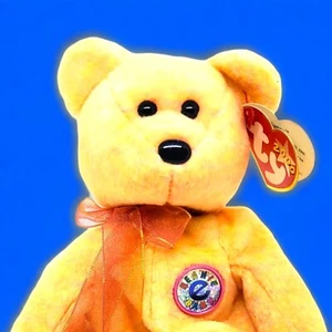Ty Beanie Baby Sunny Orange Bear 2000 Tags Retired 4401 E Baby Stuffed Toy Email - Picture 1 of 13