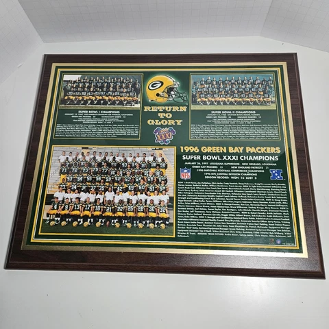 1996 Green Bay Packers Super Bowl XXXI Champion Wood PLAQUE 16” x 13” Favre Cover