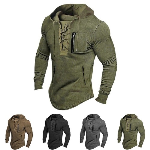 SACAI Felpa con cappuccio uomo casual stile semplice con tasche funzionali con zip