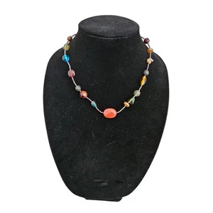 Lia Sophia Single Strand Glass Beaded Necklace Colorful Boho - Picture 1 of 5