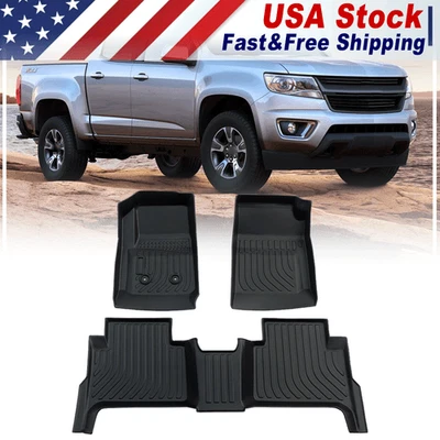 All Weather Floor Mats Liners for 2015-2022 Chevy Colorado GMC Canyon Crew Cab - Image 1 of 4