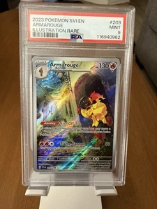 PSA 9 2023 POKEMON SVI EN-SCARLET & VIOLET 203 ARMAROUGE ILLUSTRATION RARE - Picture 1 of 2