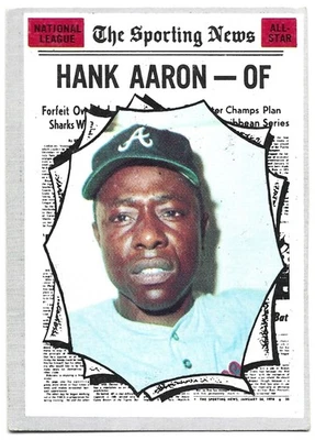 1970 Topps #462 Hank Aaron The Sporting News All Star Atlanta Braves Salón de la fama Foto 1 de 2