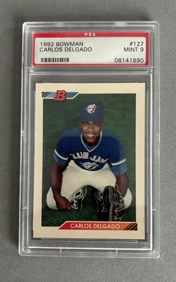 Bowman #127 Carlos Delgado 1992 RC PSA 9 como nuevo Toronto Blue Jays Foto 1 de 2