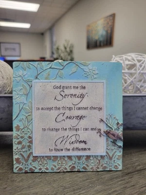 VTG Inspirational Serinity / Courage / Wisdom Resin 3D Square Wall Plaque - Image 1 of 4