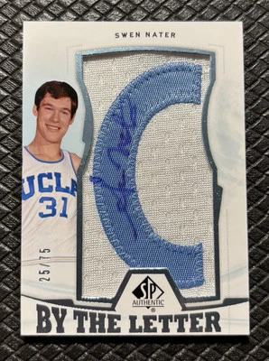 SWEN NATER 2013-14 SP Authentic By The Letter Logo Patch Auto /75 North Carolina - Image 1 of 2