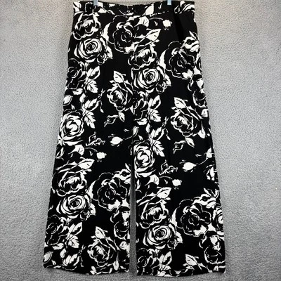 Ralph Lauren LRL Wide Leg Pant Womens 16 Floral Boho Artsy Preppy Flowy Pockets - Image 1 of 4