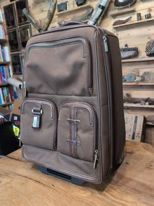 Luxus italienischer Piquadro 2-Rollen Rollkoffer Tasche Handgepäck Lederbesatz - Bild 1 von 16