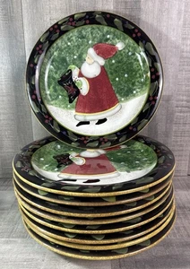 CERTIFIED INTERNATIONAL BETTY WHITAKER Dinner Plates Set Of 9 Christmas Theme - Picture 1 of 9