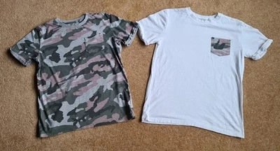2 x Boys NEXT T-Shirts, Age 11 Yrs, White & Camo - Image 1 of 4