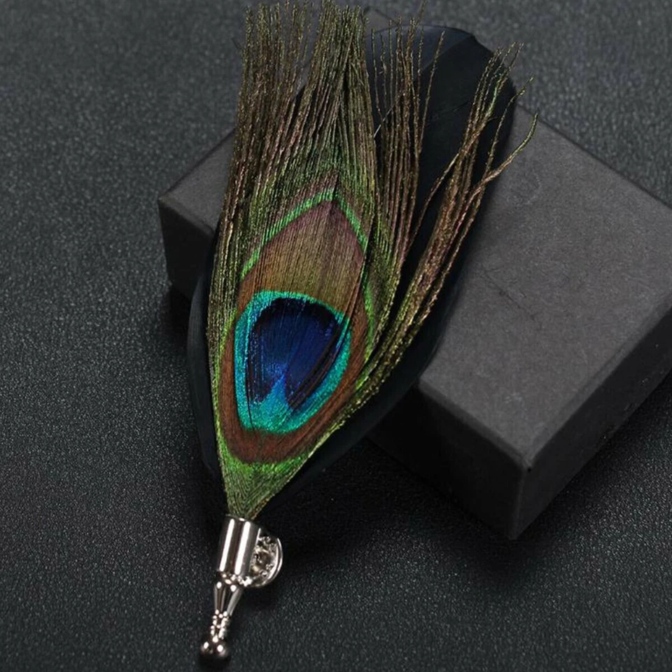80PCS Brooch Pin Peacock Pheasant Feather Suit cape pin Lapel Party Hat Clip - Image 1 of 1
