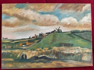 VINCENT VAN GOGH oil painting on  canvas, vtg stamped signed - Image 1 of 4