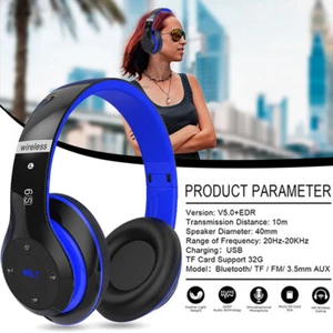 Noise Cancelling Headphones Wireless Bluetooth Over Ear Stereo Earphones Headset - Picture 1 of 10