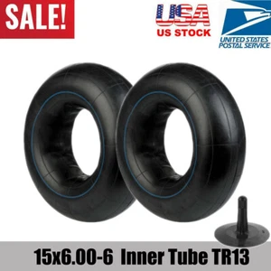 2/4Pcs Inner Tube 15x6.00-6 TR13 Valve For Lawn Mower Tractor Golf Cart ATV Tire - Picture 1 of 10