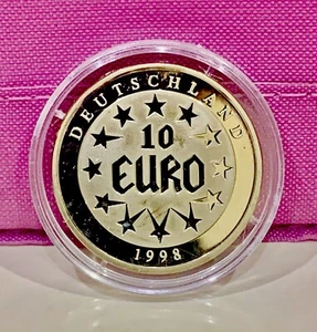 DEUTSCHLAND 1998 (10) EURO GEDENKMÜNZE EUROPA in original Plastikbox - Bild 1 von 2