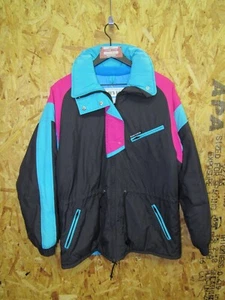 Cappotto donna vintage Sun Ice Ultrex Thermore color block rosa blu taglia 12 #2204 - Foto 1 di 10