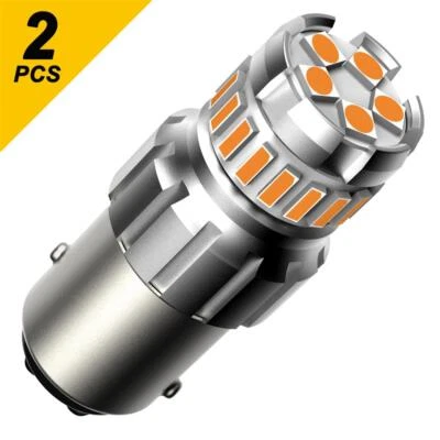 AUXITO 1157 Amber LED Turn Signal Indicator Parking Light Bulbs CANBUS Brighter - Image 1 of 4