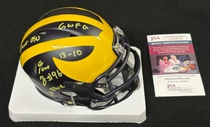 Dominic Zvada Signed "Beat Ohio 13-10" Michigan Wolverines Mini Helmet JSA COA - Picture 1 of 9