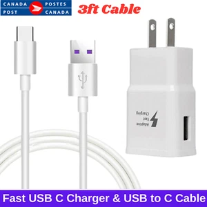 Typ C Fast Wall Adaptive & USB C Charging Fast Cable For Samsung S20 S20 S22 S10 - Picture 1 of 14